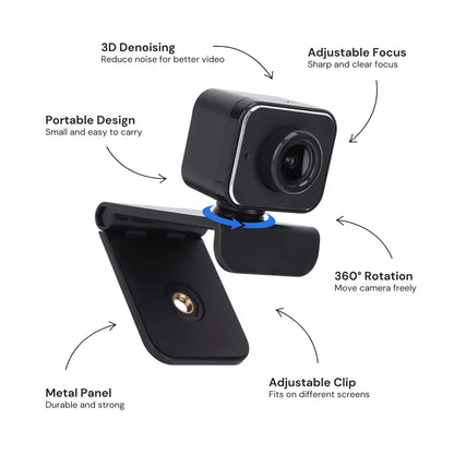 TETRA ClearCam Full HD 1080P 2K Webcam with Mic